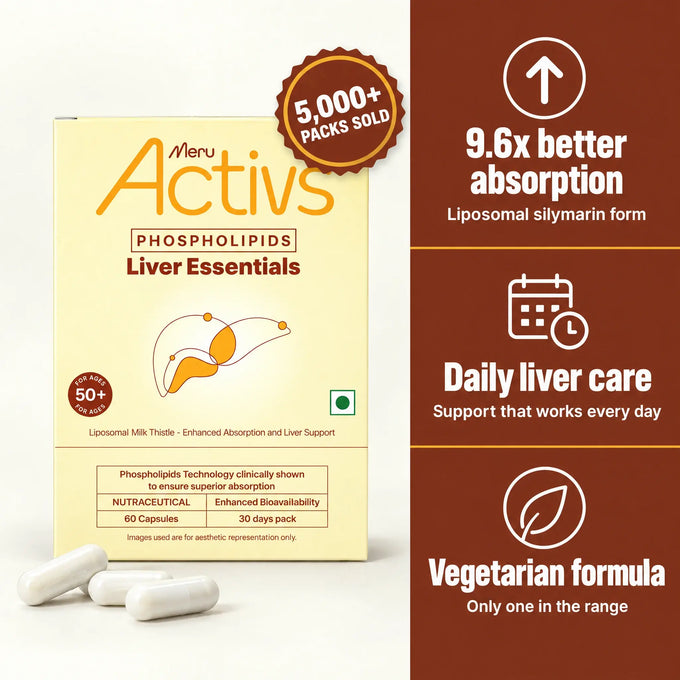 Phospholipids Liver Essentials Supplement | Vegetarian Liposomal Milk Thistle (Silymarin) | For Adults 50+