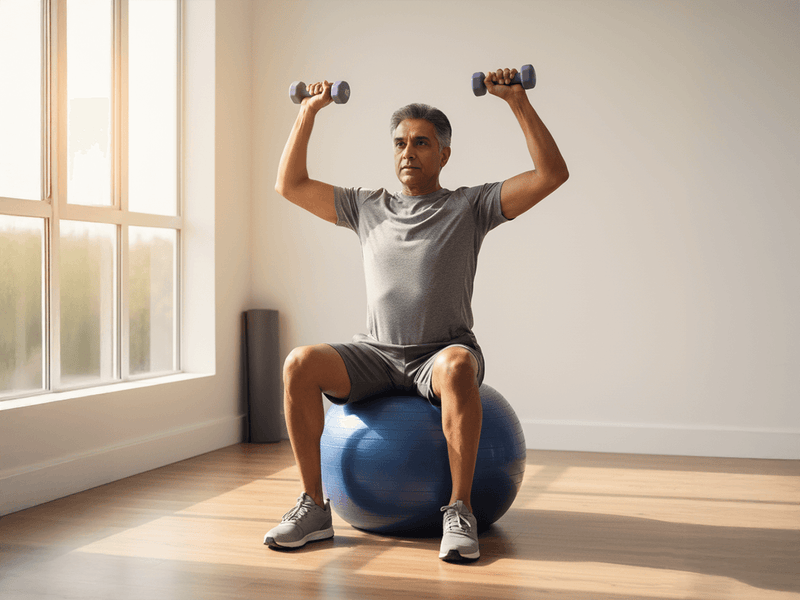 a senior doing resistance training
