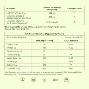 Phospholipids Omega-3 Supplement | Algal Oil Derived | For 50 Plus