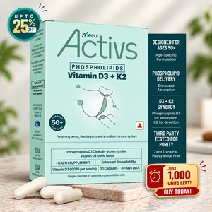 Phospholipids Vitamin D3+K2 Supplement | Bone Strength, Joint Flexibility, Mood & Immunity Support | For Adults 50+