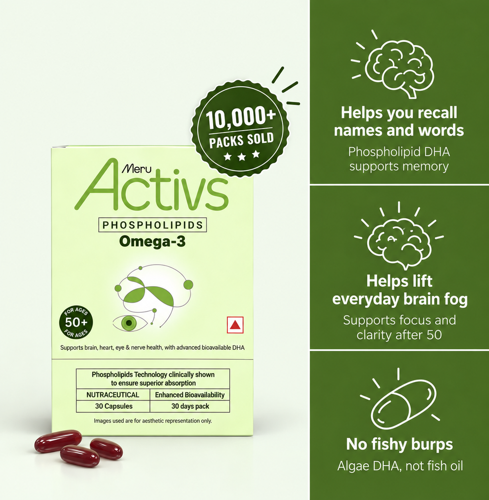 Phospholipids Omega-3 Supplement | Algal Oil Derived | For 50 Plus