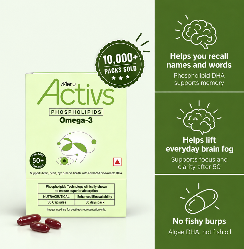 Phospholipids Omega-3 Supplement | Algal Oil Derived | For 50 Plus